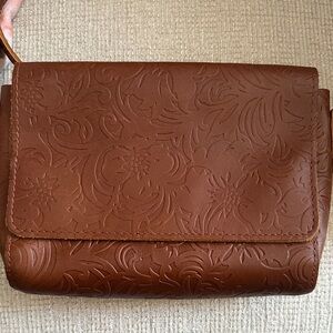 Portland Leather Goods Embossed Metro crossbody